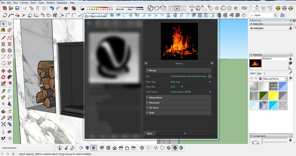 Sketchup- V-ray- Jak zrobić ogień w kominku?- Tutorial, poradnik-10