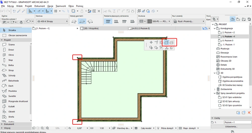 Archicad - Jak wyciąć dziurę w stropie - Tutorial, poradnik - 02