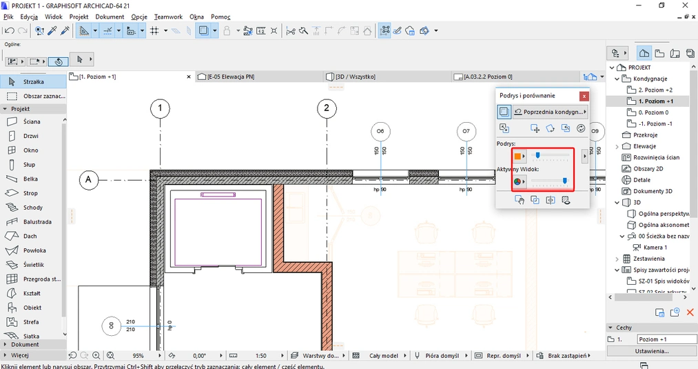 Archicad - Jak wstawić podrys? Opcje podrysu - Tutorial, poradnik - 04