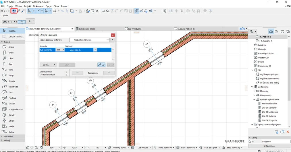 Archicad Jak zaznaczyć podobne obiekty poradnik 01