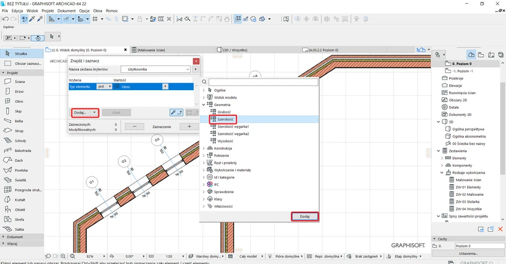Archicad Jak zaznaczyć podobne obiekty poradnik 03