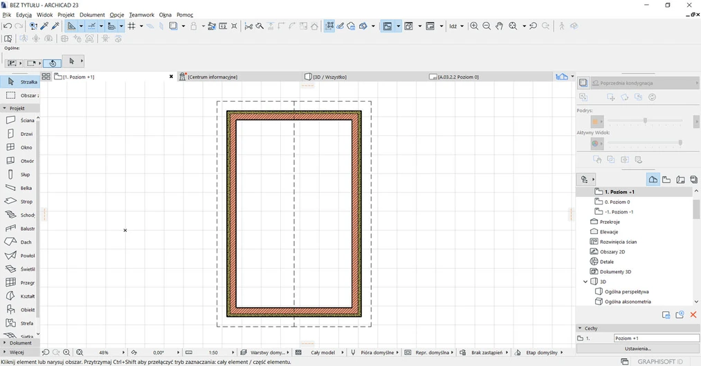 Archicad Jak zmienić widoczność ścian po docięciu dachu Poradnik 03