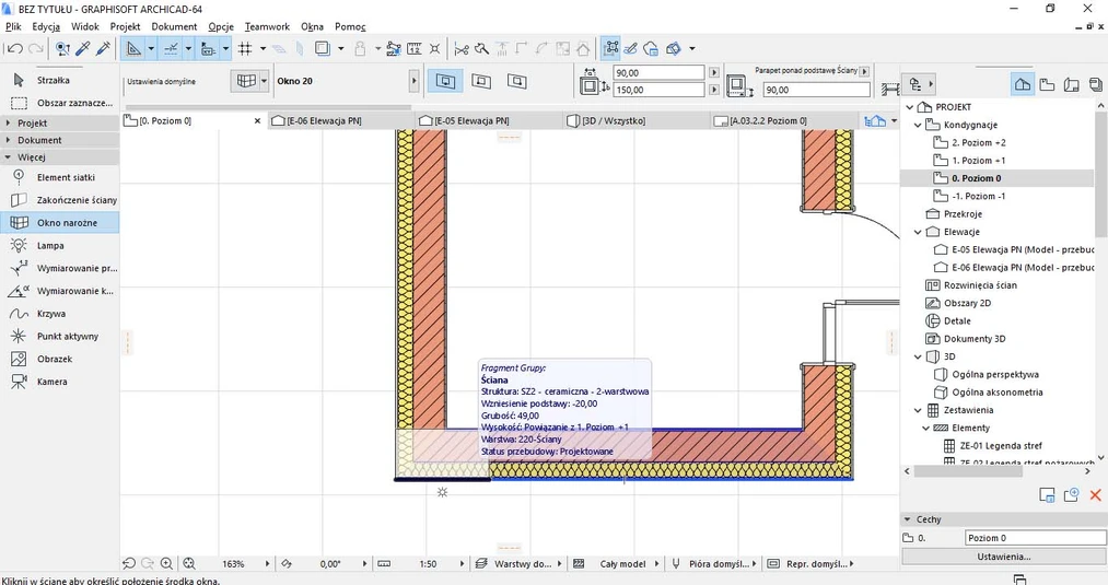 Archicad Jak zrobić okno narożne poradnik 03