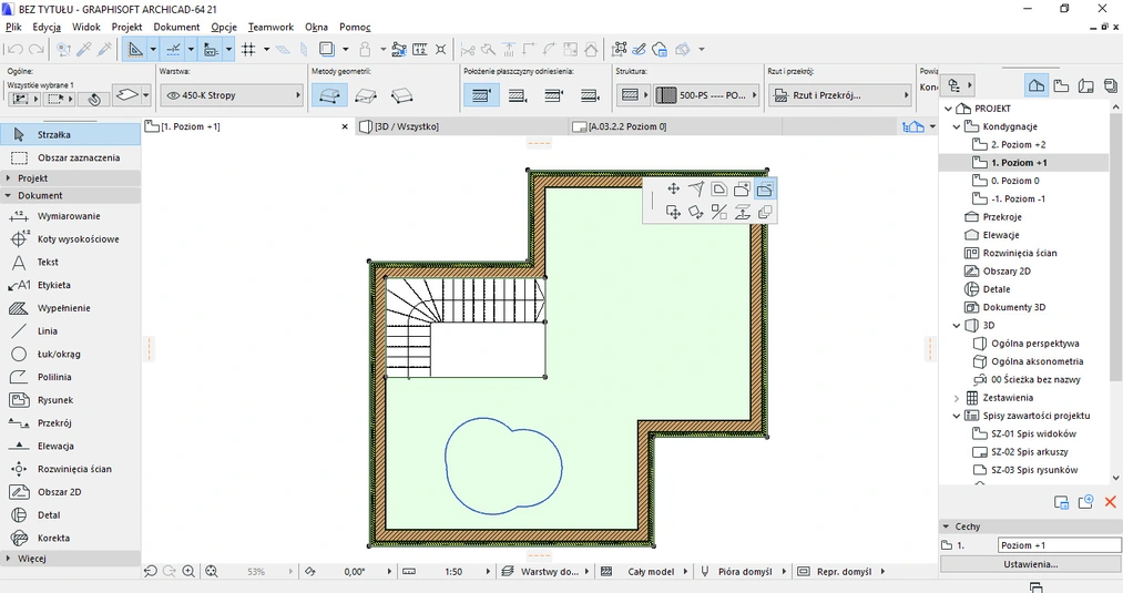 Archicad - Jak wyciąć dziurę w stropie - Tutorial, poradnik - 04