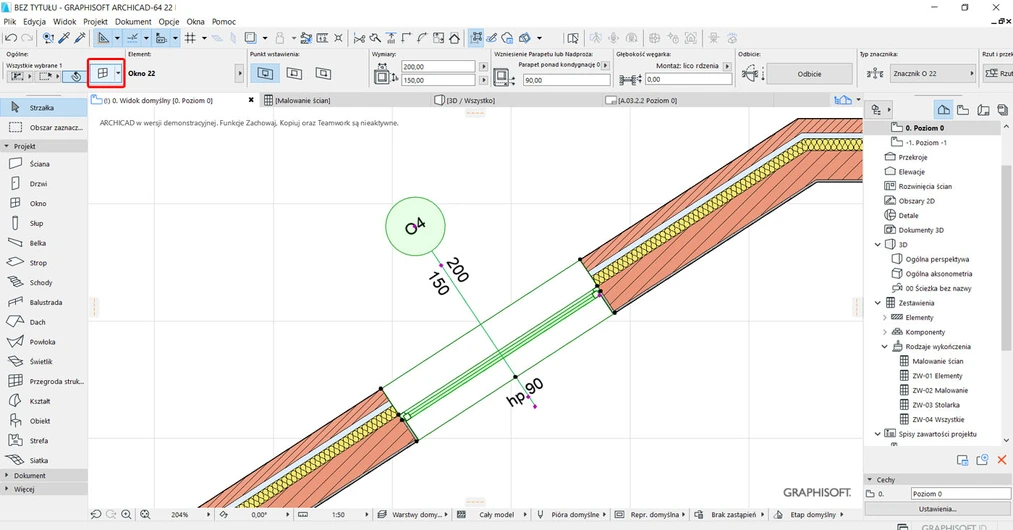 Archicad jak zmienić kolor okna poradnik 01