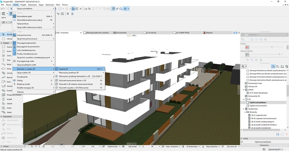 Archicad jak zrobić przekrój 3d poradnik 01