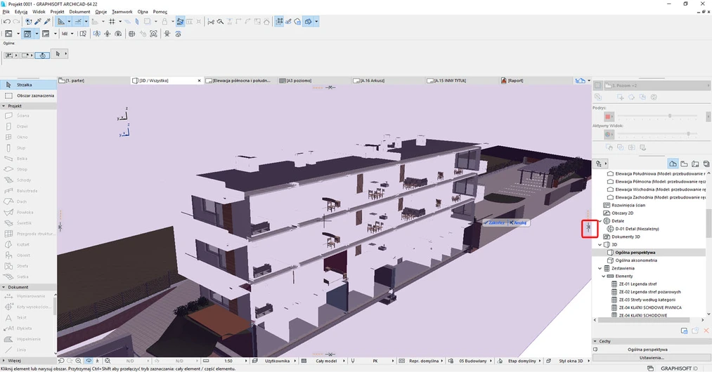 Archicad jak zrobić przekrój 3d poradnik 03