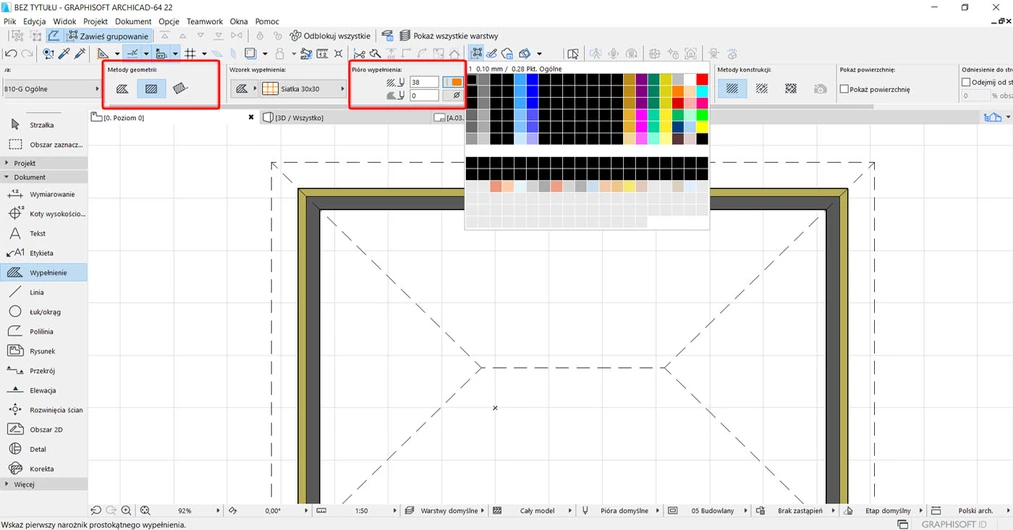 Archicad jak zrobić wypełnienie poradnik 04