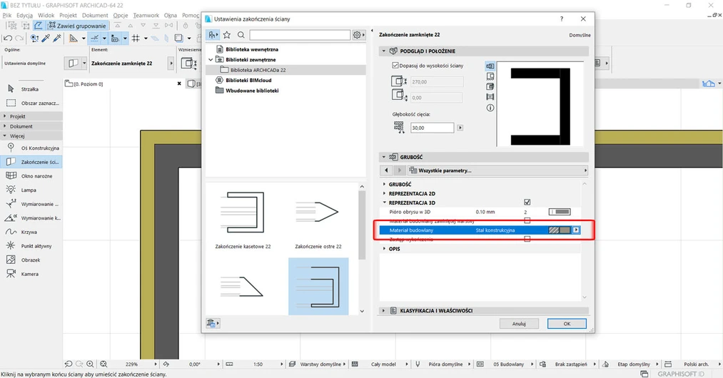 Archicad jak zrobić zakończenie ściany Poradnik 03