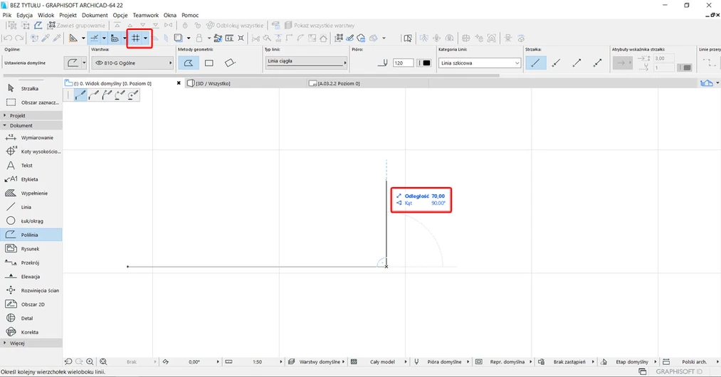 Archicad przyciąganie do punktów poradnik 01