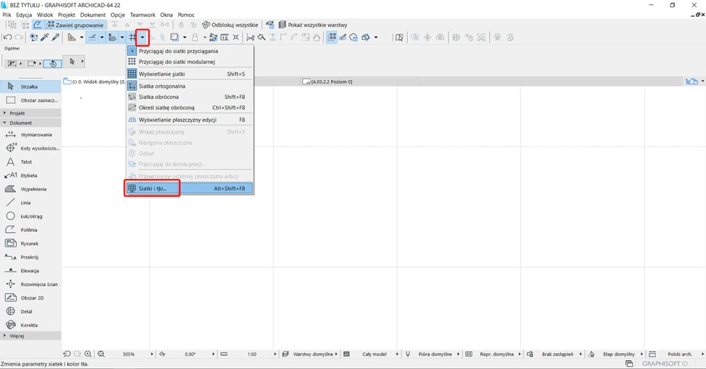 Archicad przyciąganie do punktów poradnik 02