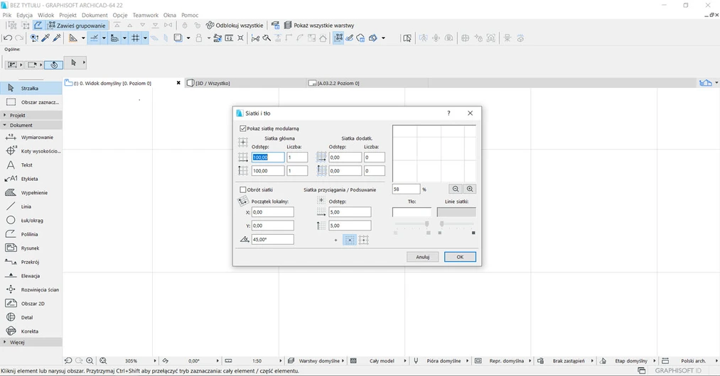 Archicad przyciąganie do punktów poradnik 03