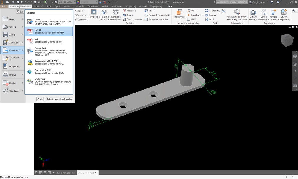 Inventor jak zapisac PDF 3D - 02