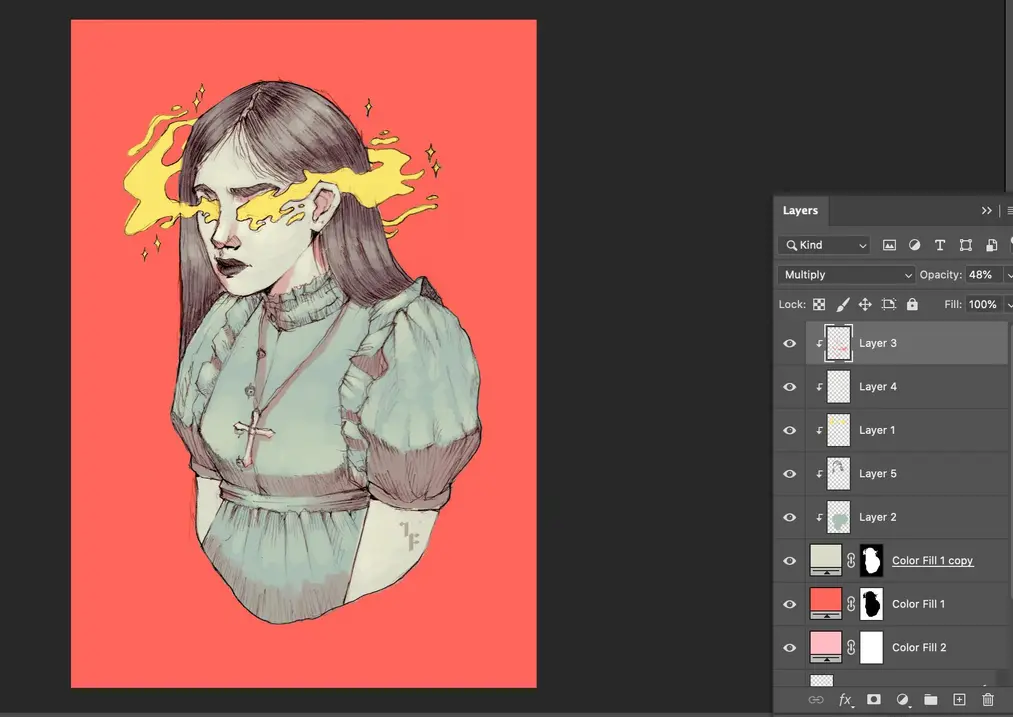 Digital Painting - Jak zrobić digital ze swojego zeskanowanego rysunku - Część II - 13