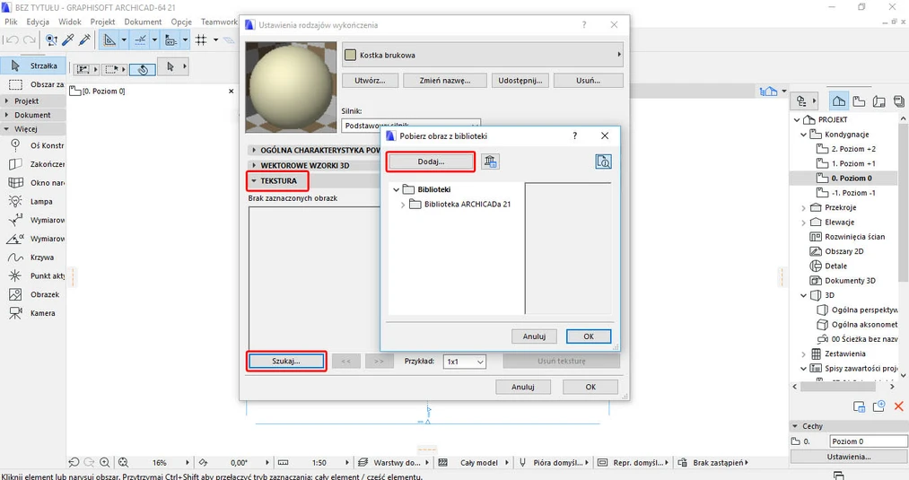 Archicad - jak dodać tekstury? Tutorial, poradnik - 02