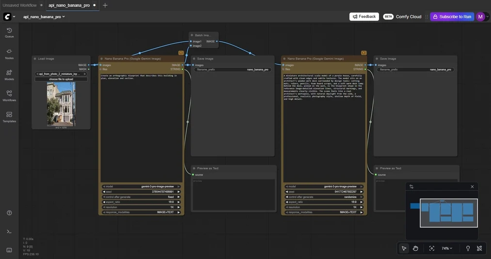 Interfejs Comfy Cloud – generowanie grafik Nano Banana bez instalacji