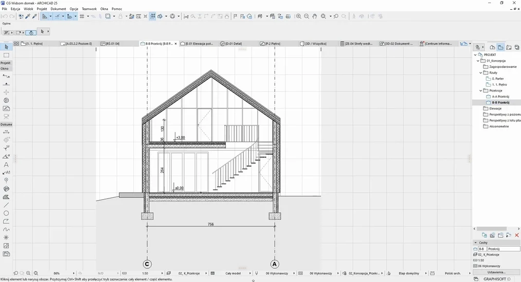 Błędy w tworzeniu i edycji przekrojów oraz elewacji w Archicadzie