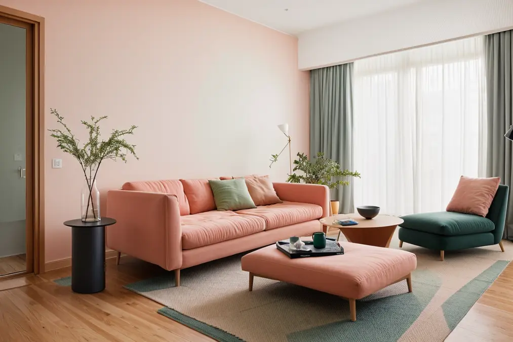 Kolorowe wnętrze z modnymi dodatkami