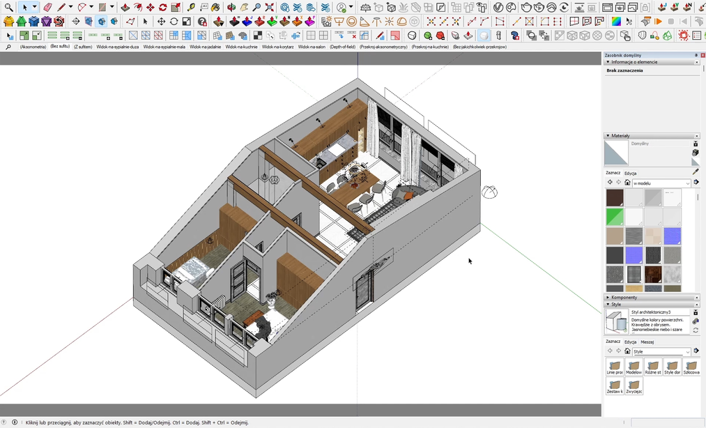 Wizualizacja zewnętrzna modelu 3D nieruchomości - render SketchUp