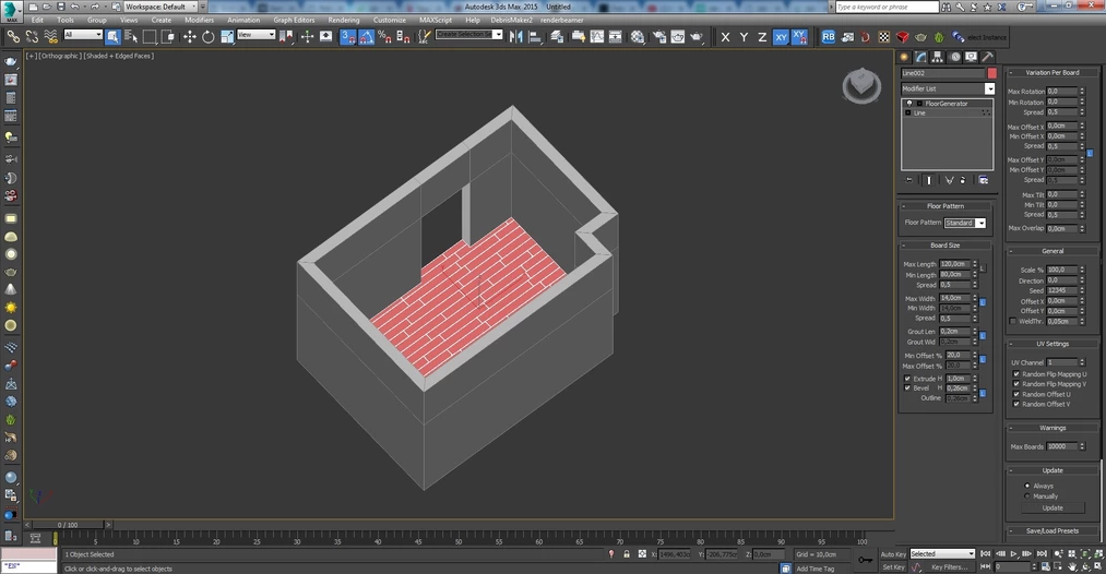 Poradnik 3ds Max - Floor Generator - Omówienie parametrów - Jak tworzyć deski i panele - 21