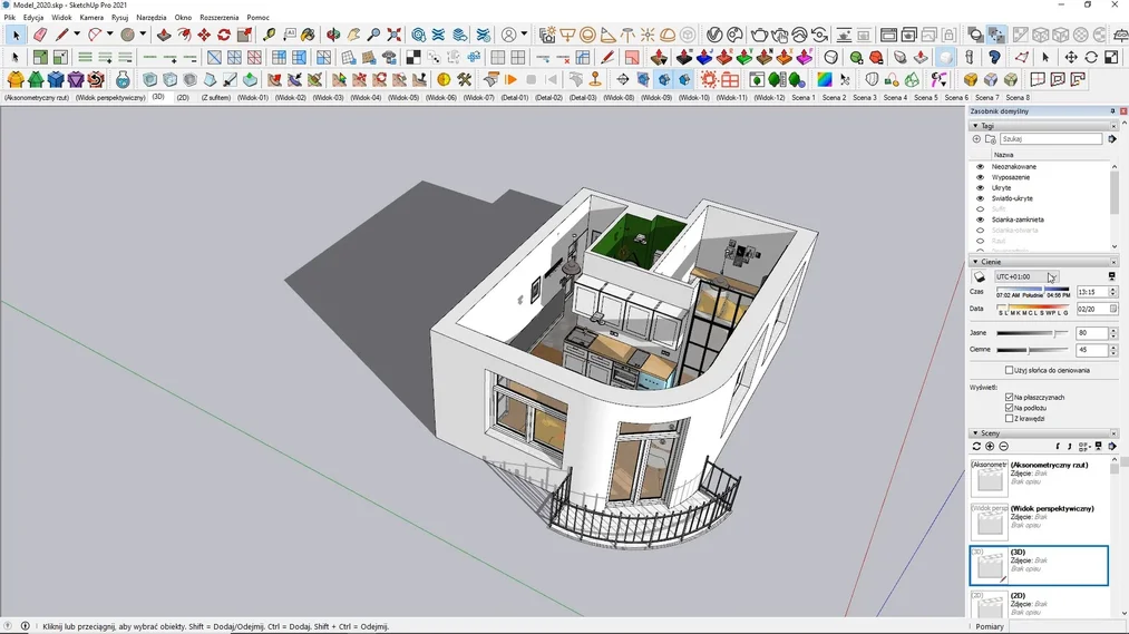 Projekt mieszkania w SketchUp