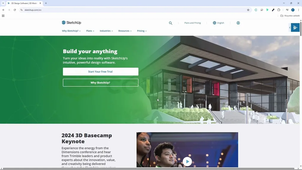 Oficjalne źródło pobierania SketchUp ze strony SketchUp.com