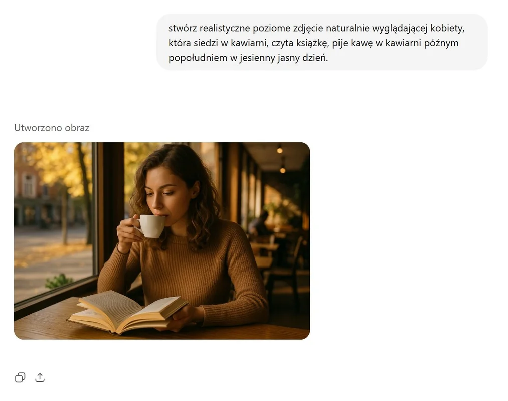 Interfejs generowania obrazów AI w ChatGPT GPT-4o