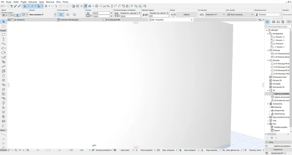 Archicad - Jak zrobić wgłębienie w ścianie - Poradnik, tutorial  - 01