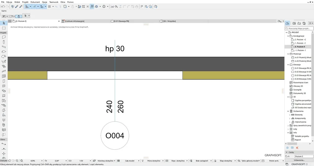 Archicad - Jak zrobić wgłębienie w ścianie - Poradnik, tutorial  - 02