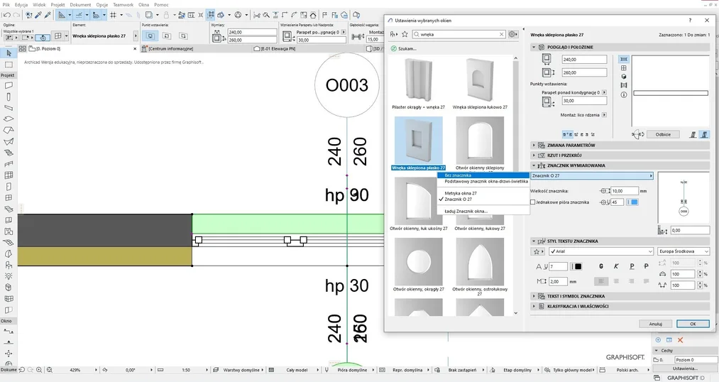 Archicad - Jak zrobić wgłębienie w ścianie - Poradnik, tutorial  - 06