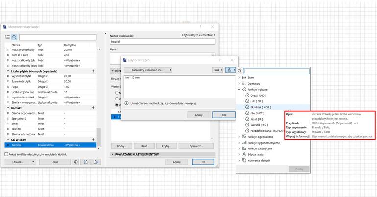 Archicad – Czym są wyrażenia i jak z nich korzystać? Poradnik, tutorial - 08