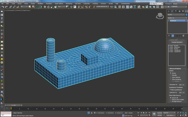 3ds Max - Jak wyciąć otwór? Omówienie funkcji ProBoolean - Tutorial, poradnik - 10