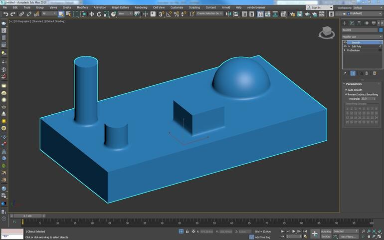 3ds Max - Jak wyciąć otwór? Omówienie funkcji ProBoolean - Tutorial, poradnik - 11