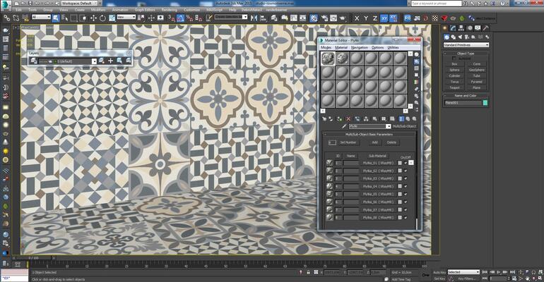 Tutorial - 3ds Max - Vray - Jak pomieszać ze sobą płytki z różnymi wzorami? - 02