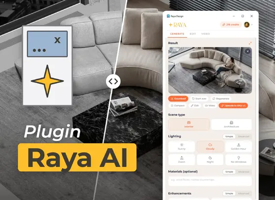 Raya - darmowa wtyczka AI do renderingu wnętrz i architektury w 3ds Maxie