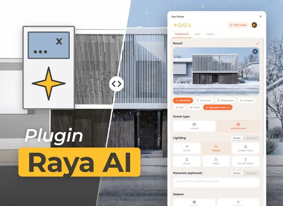 Raya - darmowa wtyczka AI do wizualizacji architektury i wnętrz w ArchiCAD