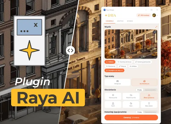 Raya - darmowa wtyczka AI do renderingu w Revit - wizualizacje z modelu BIM