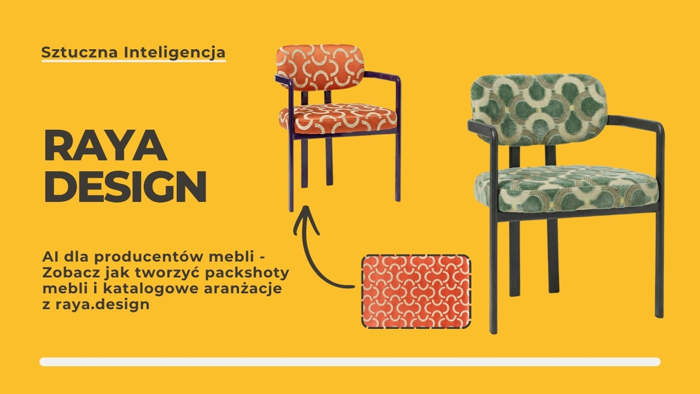 AI dla producentów mebli - Zobacz jak tworzyć packshoty mebli i katalogowe aranżacje z raya.design