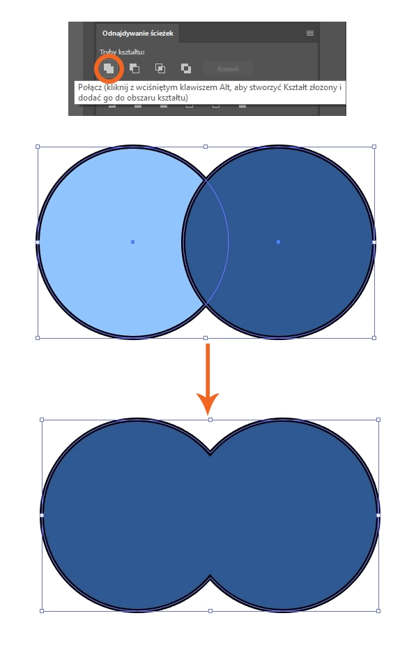 Illustrator - jak połączyć ścieżki? Tutorial, poradnik - 06