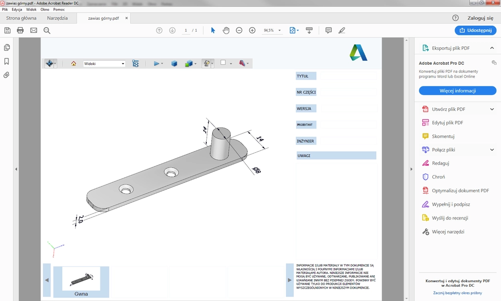 Inventor - Jak zapisać PDF 3D? Poradnik, tutorial