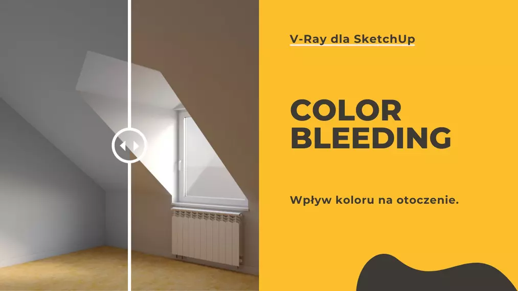 Sketchup - Vray - Color bleeding - wpływ koloru na otoczenie