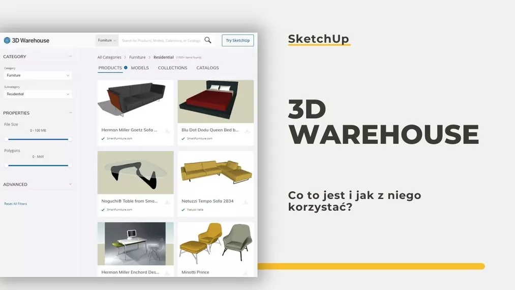 SketchUp - 3D Warehouse - Co to jest i jak z niego korzystać? - Biblioteka modeli - Poradnik, tutorial