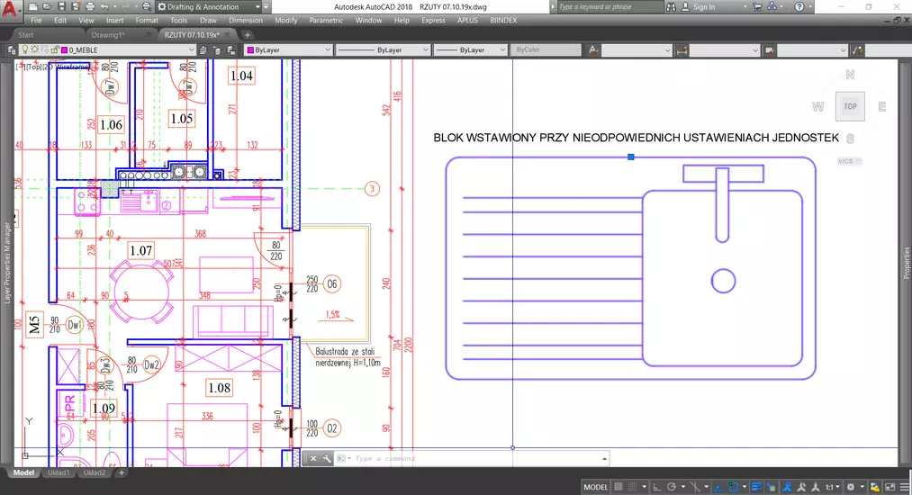 AutoCAD - Kierunek wzrostu kąta