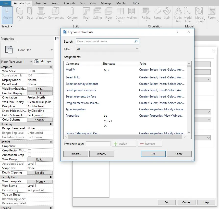 Revit – Jak ustawić skróty klawiszowe? Tutorial, poradnik - 03