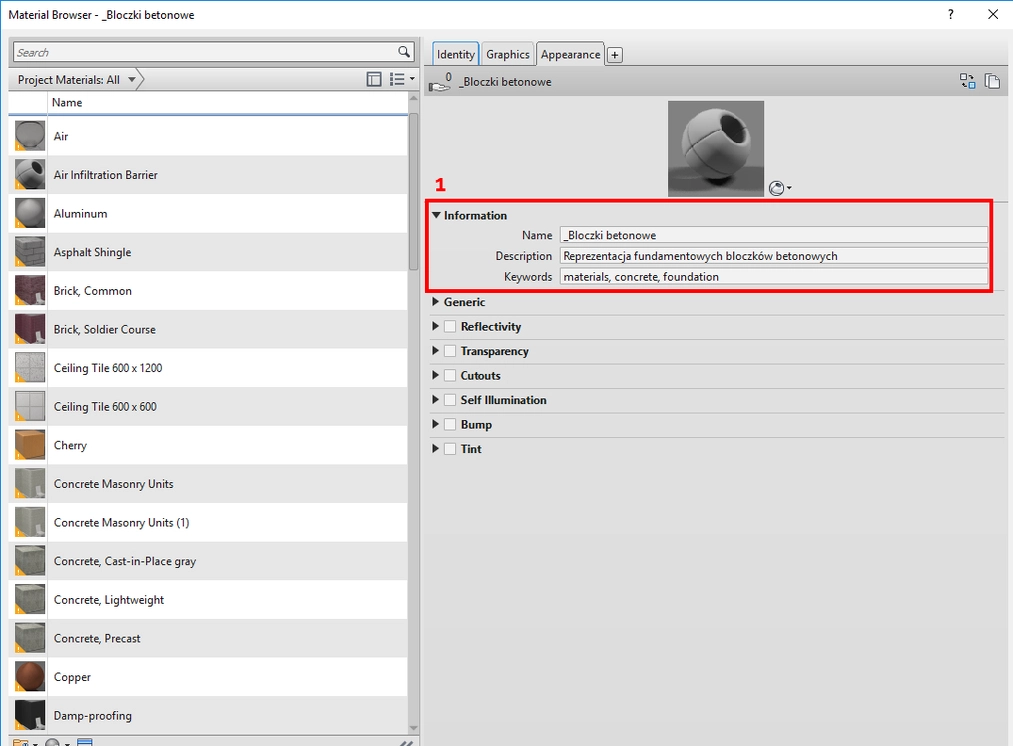 Revit - Materiały - Jak stworzyć swój material - Poradnik, tutorial - 13