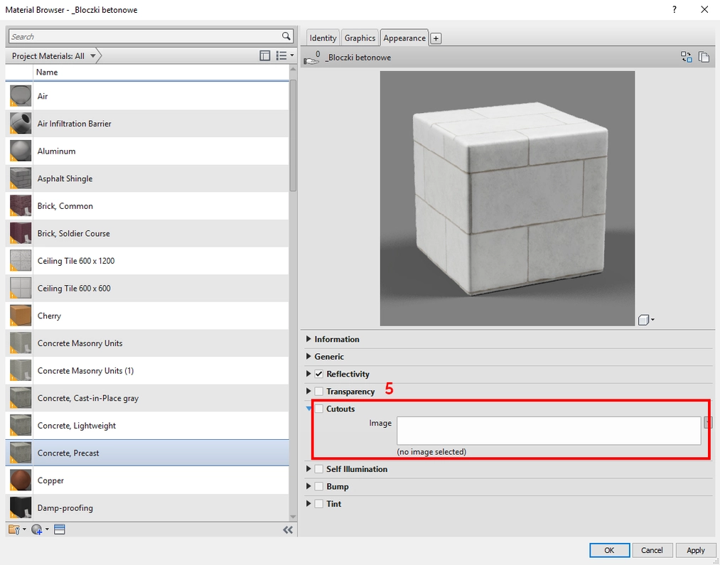 Revit - Materiały - Jak stworzyć swój material - Poradnik, tutorial - 19