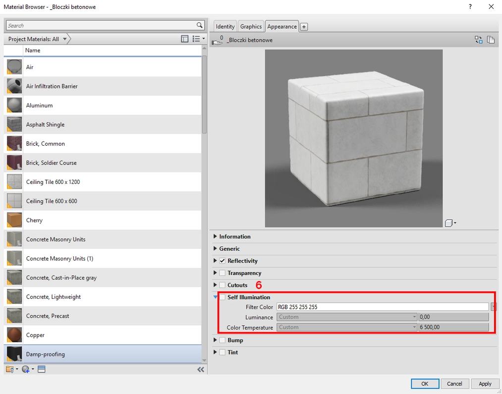 Revit - Materiały - Jak stworzyć swój material - Poradnik, tutorial - 20