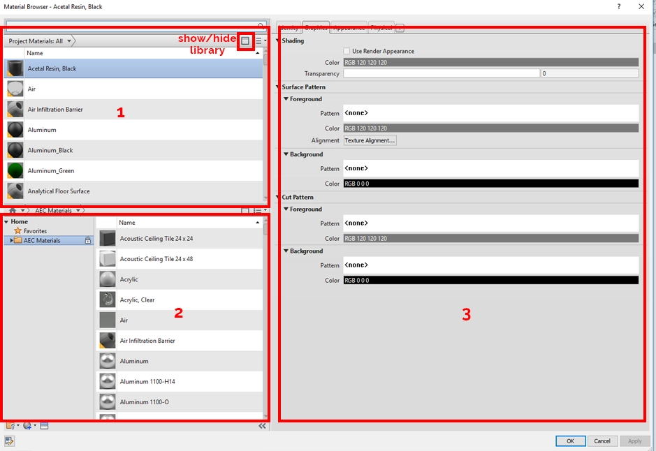 Revit - Materiały - Omówienie podstawowych opcji - Poradnik, tutorial - 03