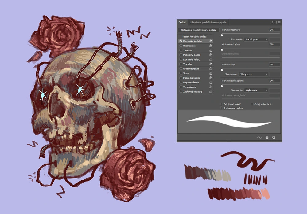 Digital painting - Ustawienia pędzli w photoshopie - Poradnik - 05