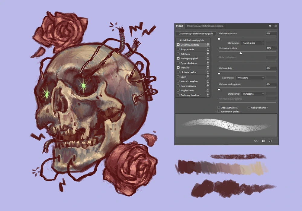 Digital painting - Ustawienia pędzli w photoshopie - Poradnik - 06